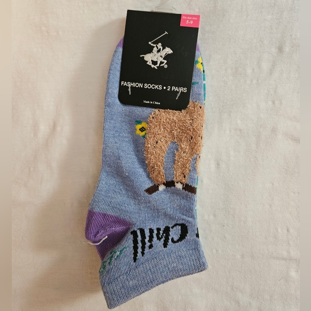 Cute Sloth Patterned Socks - Picture 2 of 3